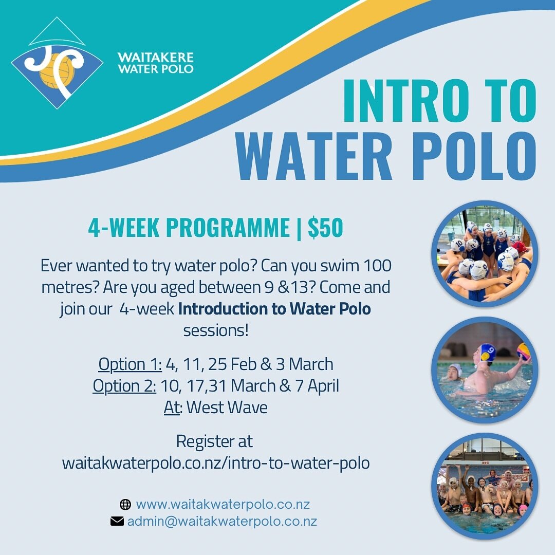We are thrilled to be announcing our Intro to Water Polo Programme running in Term 1! 🤗🤩

This is the perfect time to give water polo a try as players will learn basic skills, play some games and meet other kids and some of our coaches! 

The progr