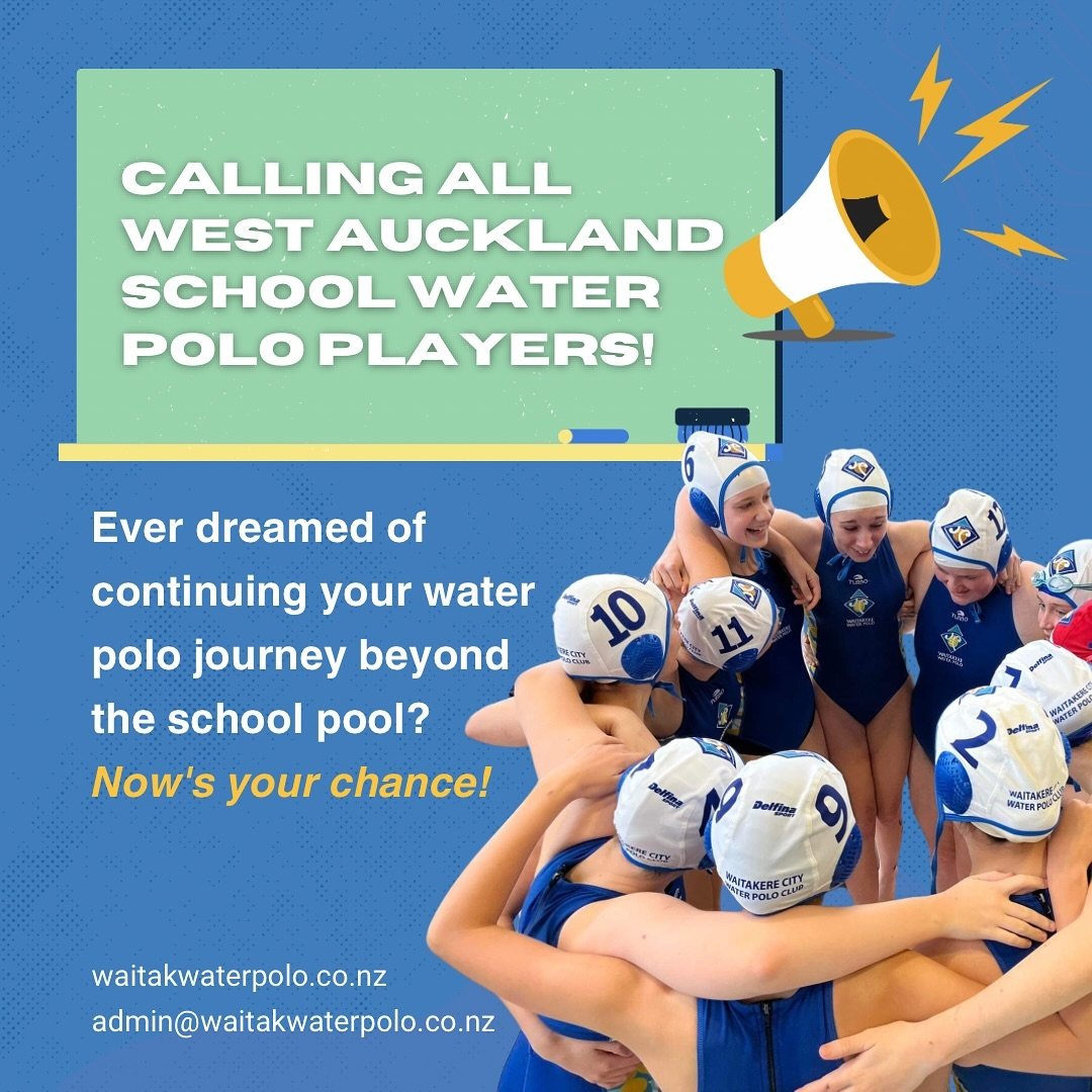 Hey - West Auckland school water polo players! 🌟

Dreamed of continuing your water polo journey outside of school? Now is your chance! We are currently after U14 and U16 boys and girls who are interested in playing club water polo - whether you&rsqu