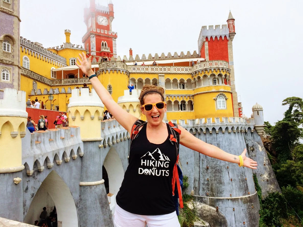 Hiking for Donuts Ladies Tank Solid Black