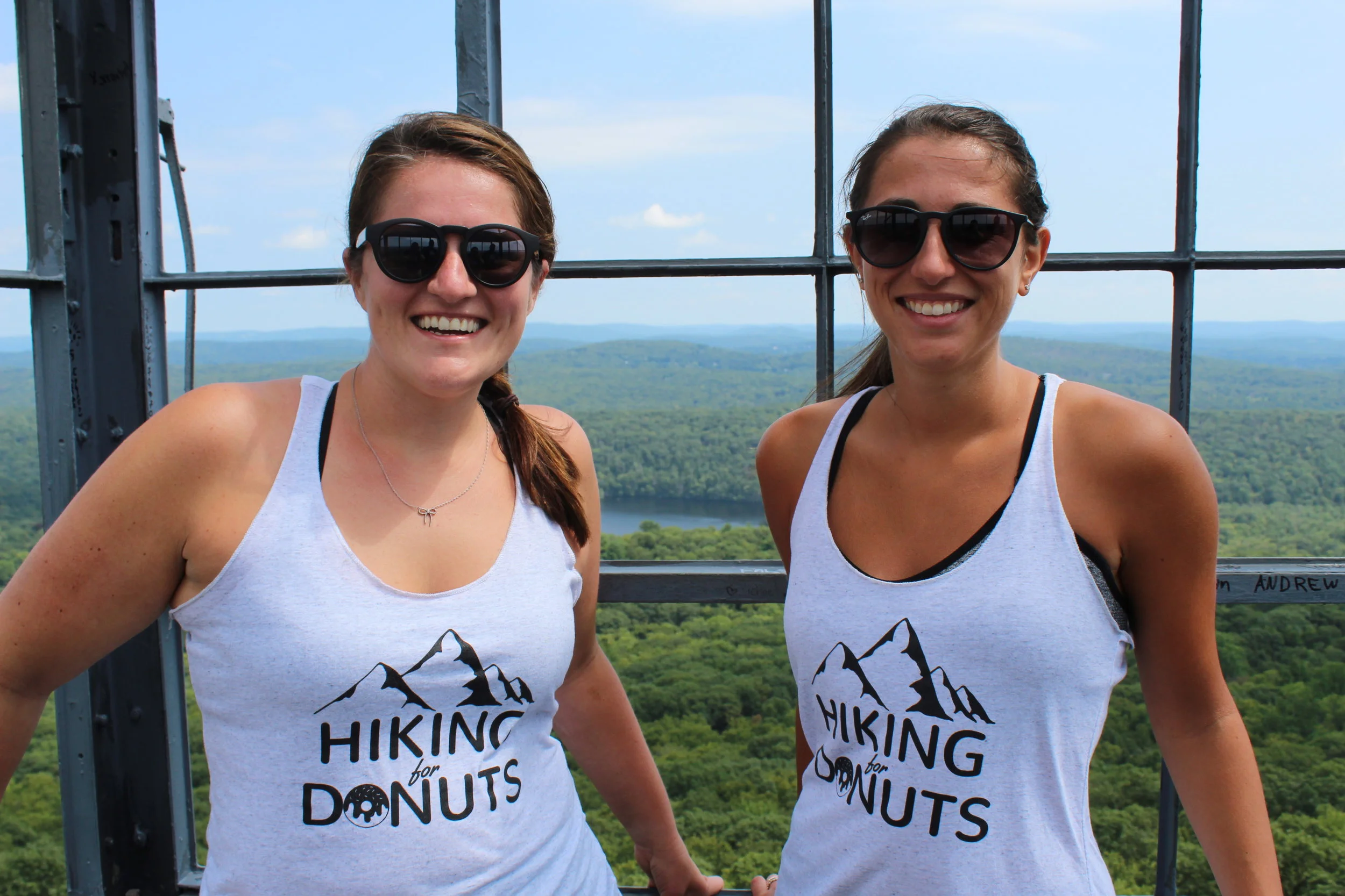 Hiking for Donuts Ladies Tank White Fleck
