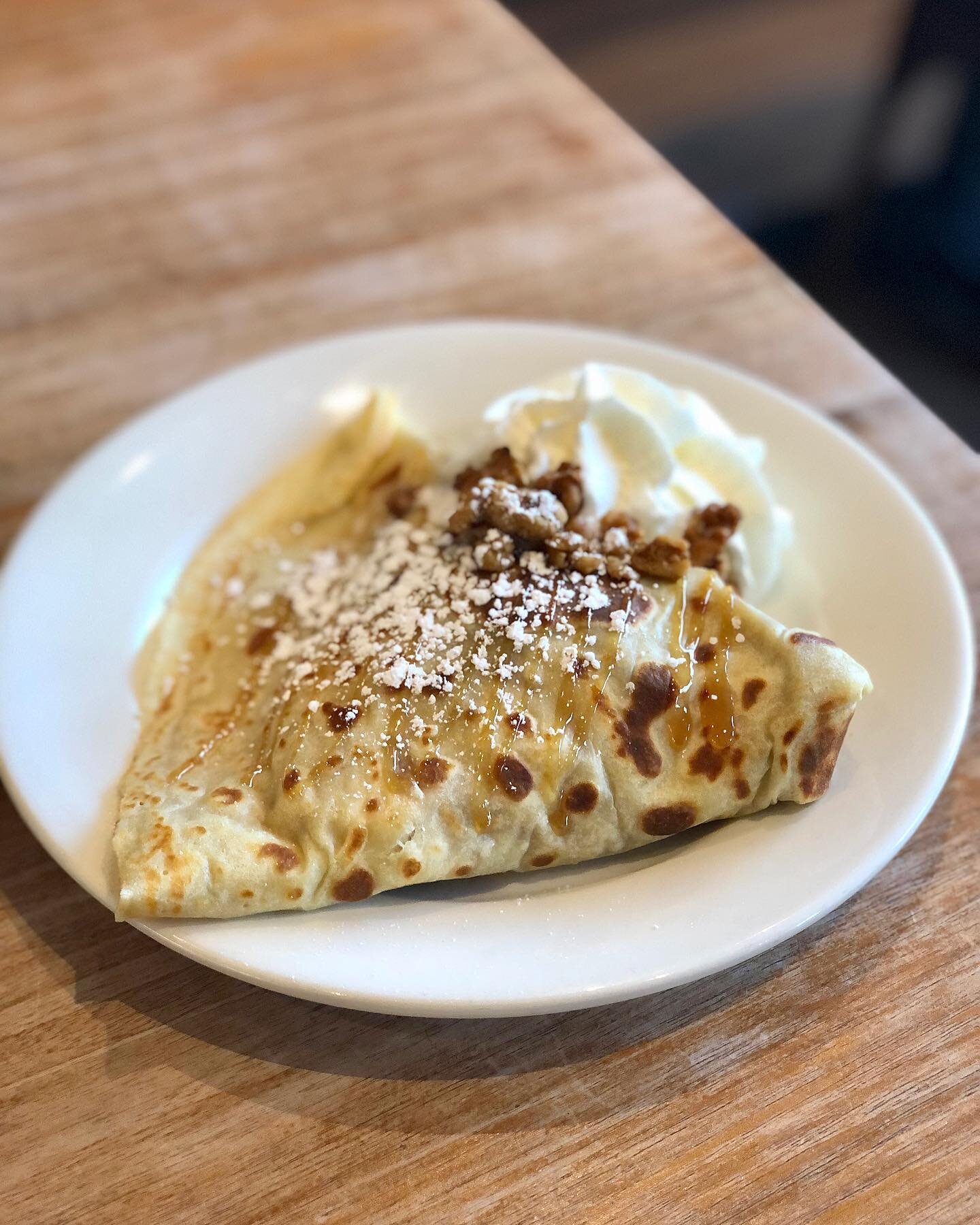 I have been about in search of finding some new breakfast spots lately. @southingtoncoffee has a menu of sweet &amp; savory crepes along with pastries and baked goods to choose from. I went the sweet route with &ldquo;The Go-To&rdquo; crepe which inc