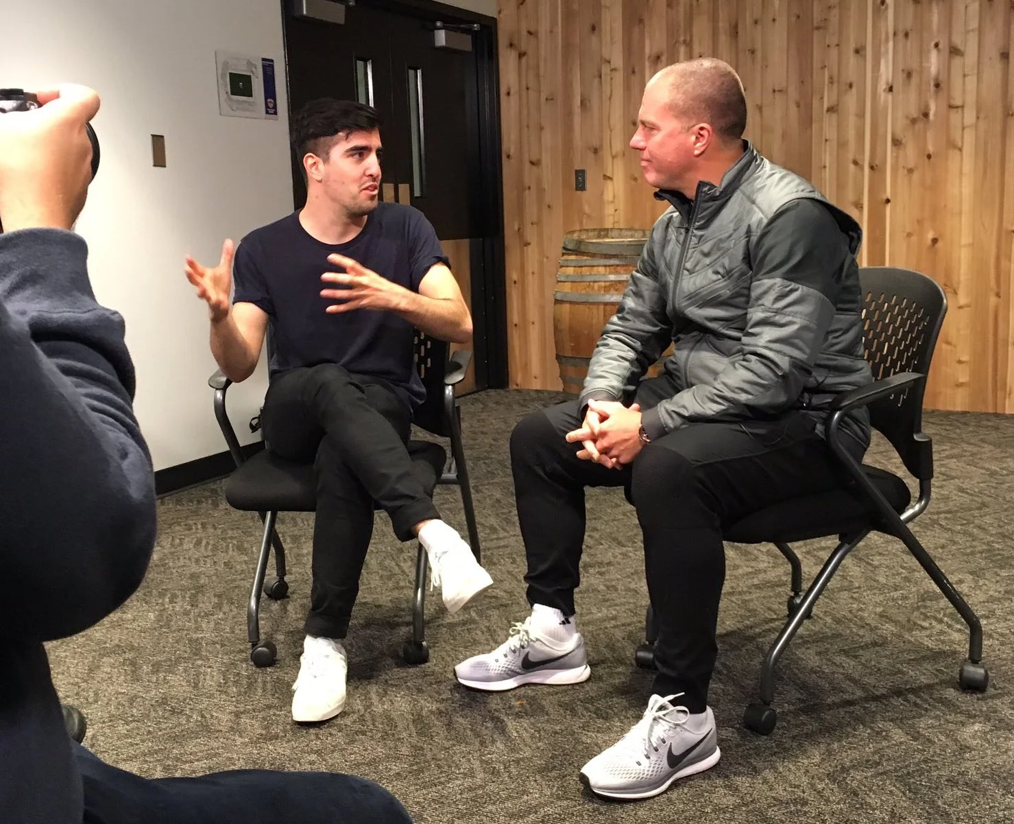 Patrick with former coach of the NY Cosmos and current coach the Portland Timbers Giovanni Savarese
