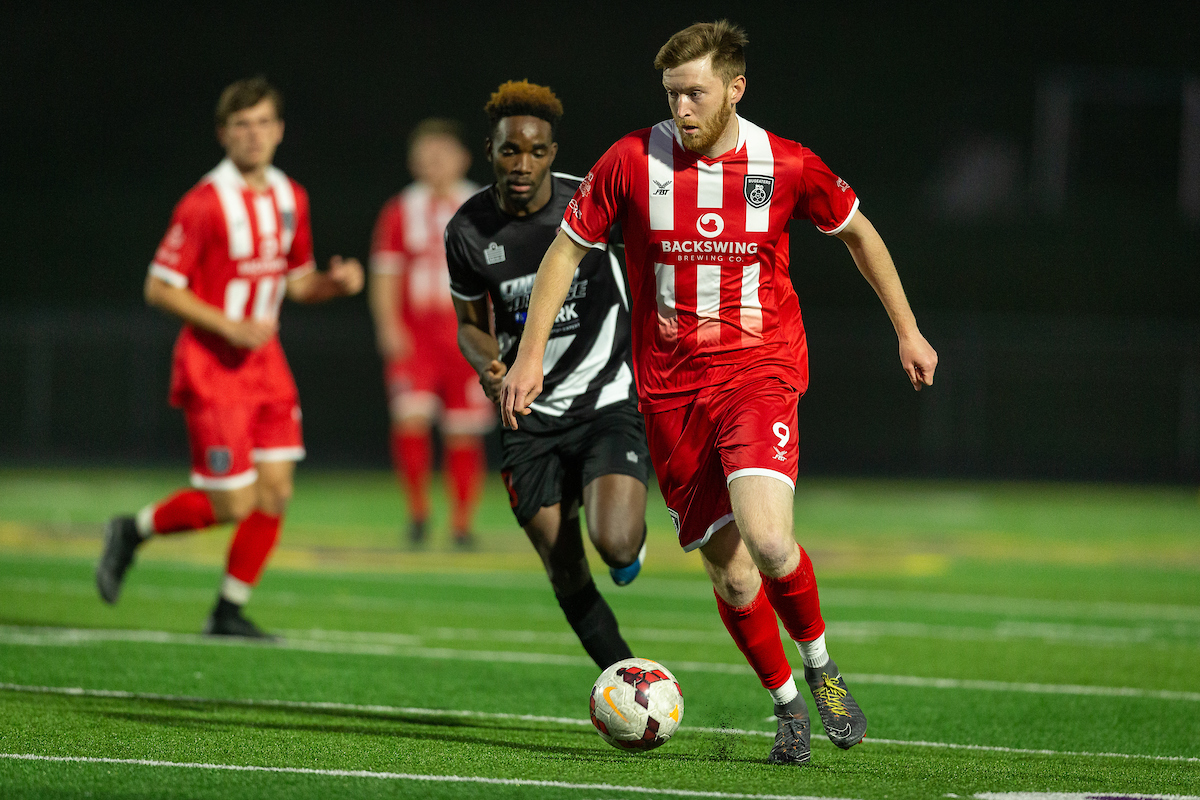 Danny Whitehall sprints up the field for Bugeaters FC. Image courtesy of John Peterson.
