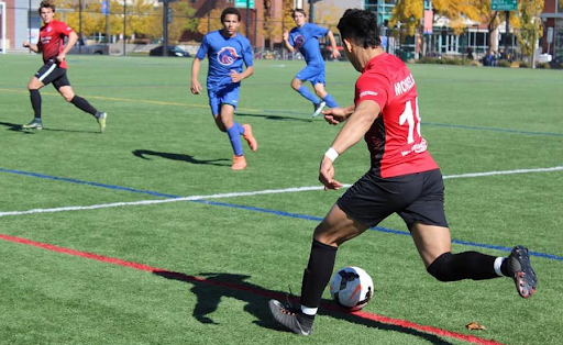 Omner Morelos of Dragons attacks Boise State University during a competitive match for the Squad.