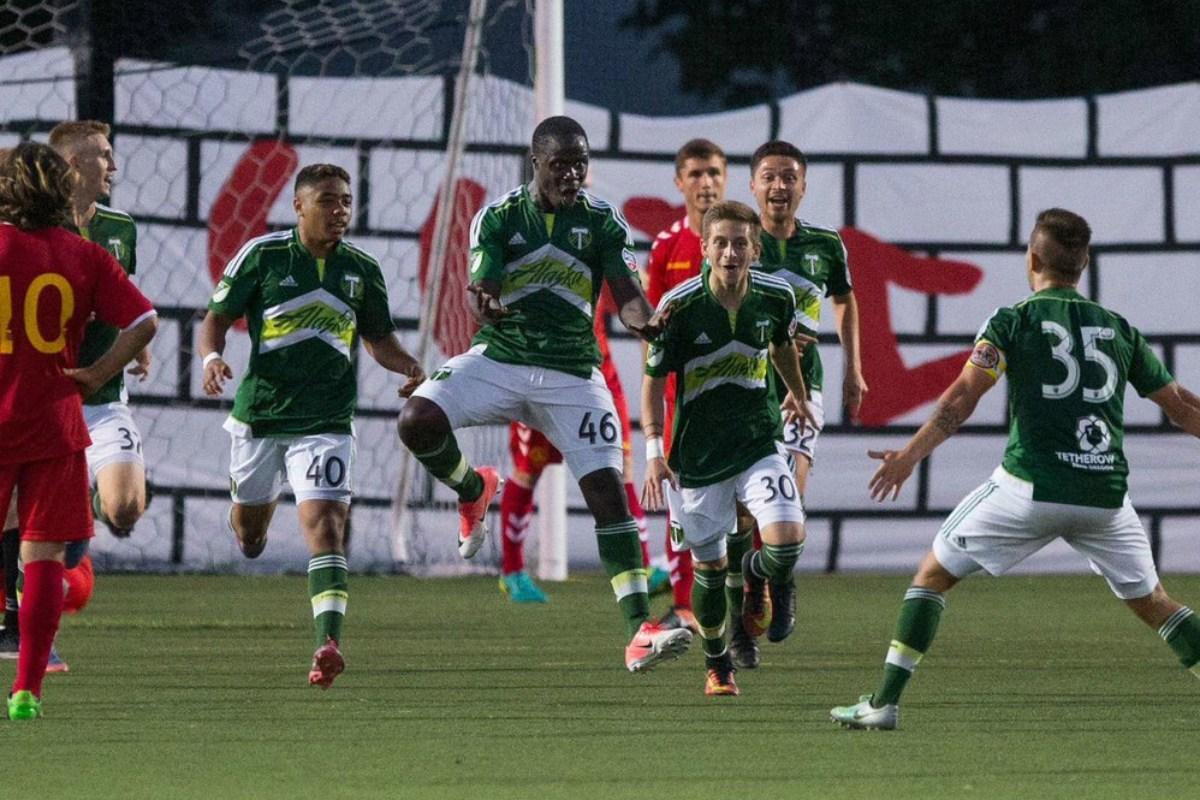 Benji Michel, now with Orlando City of MLS, celebrates a victory over in-state league rival Lane United FC.