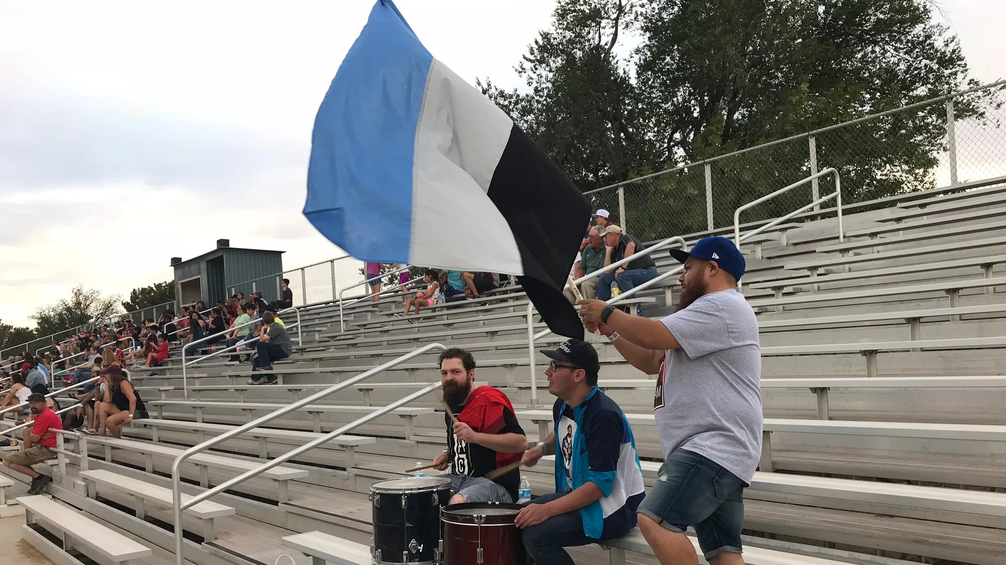 Notice most of the FCG fans move away from the strange group of men at this end.