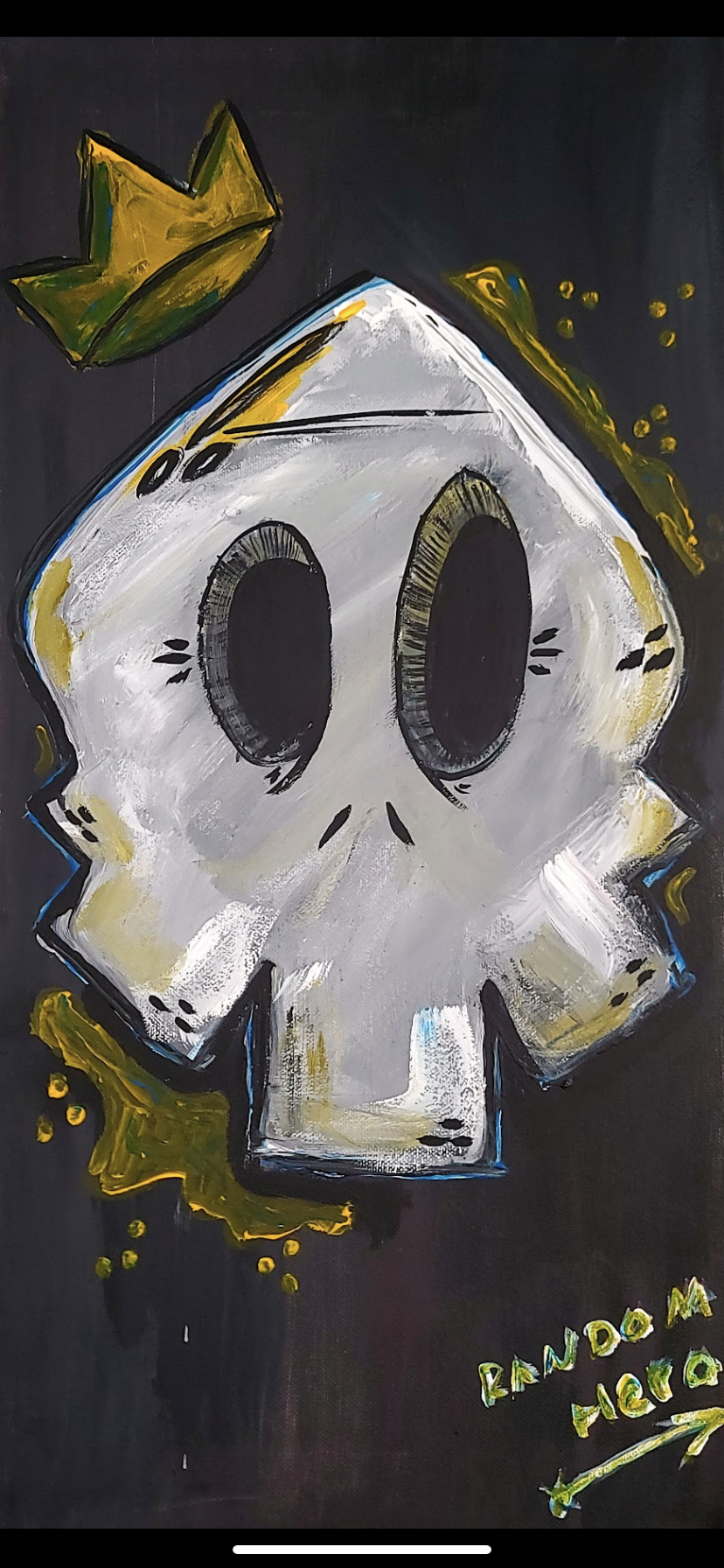 Popcorn graffiti skull