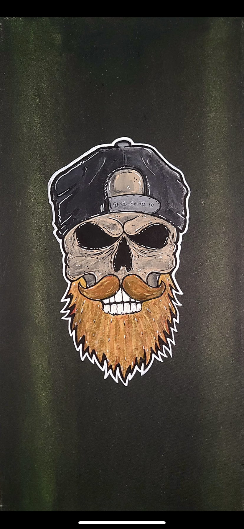 Bearded artist skull