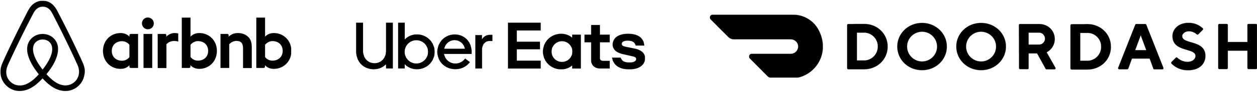 Uber Eats, Airbnb, Doordash official partners logos