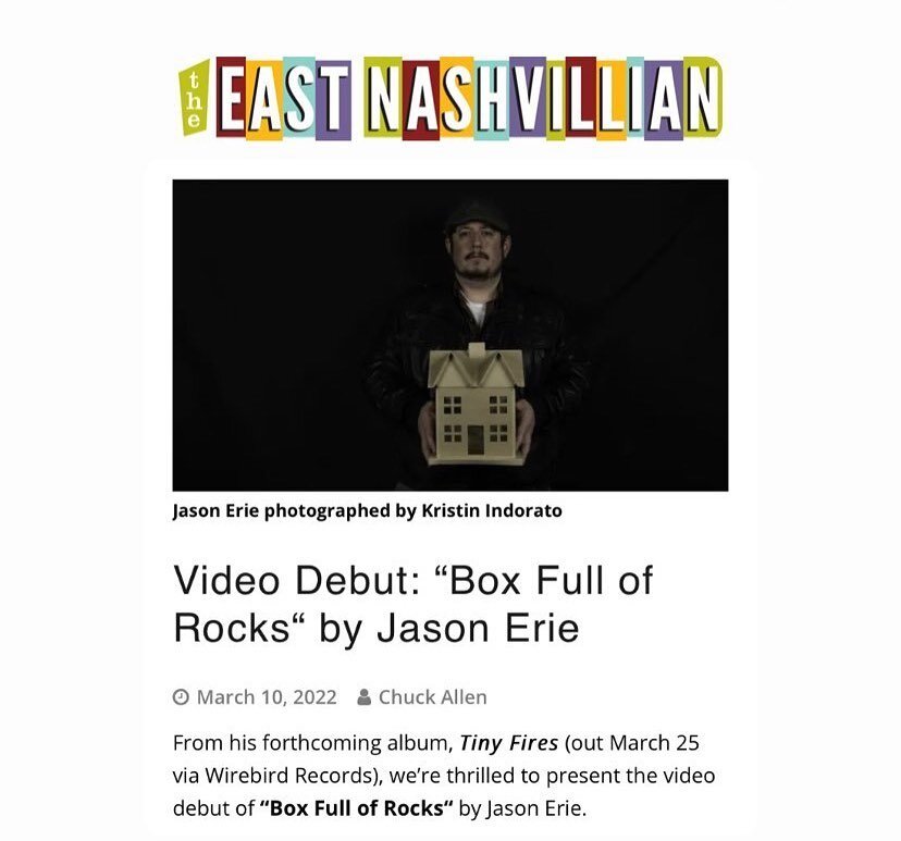 Thanks @eastnashvillian for debuting the video for &ldquo;Box Full of Rocks&rdquo;. Link In Bio&hellip; new single out tomorrow! 
.
.
📸 by @indoratophoto 
🎥 by @duendevision 
.
.
#americana #americanamusic #rootsmusic #americanamusician #folkmusic 
