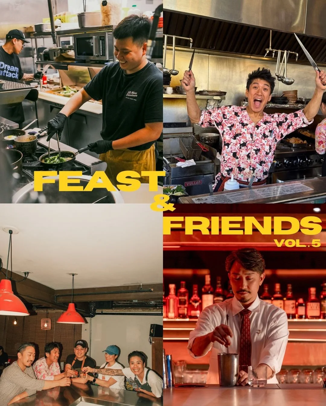 For Vol. 5 of FEAST &amp; FRIENDS, we&rsquo;re excited to welcome Chef Takeshi of @okuizakayabar alongside @suiken3104 of @shuharicocktail (also @juneoncambie, formerly @grapesandsoda ) for a night inspired by friendship, collaboration, and the conne