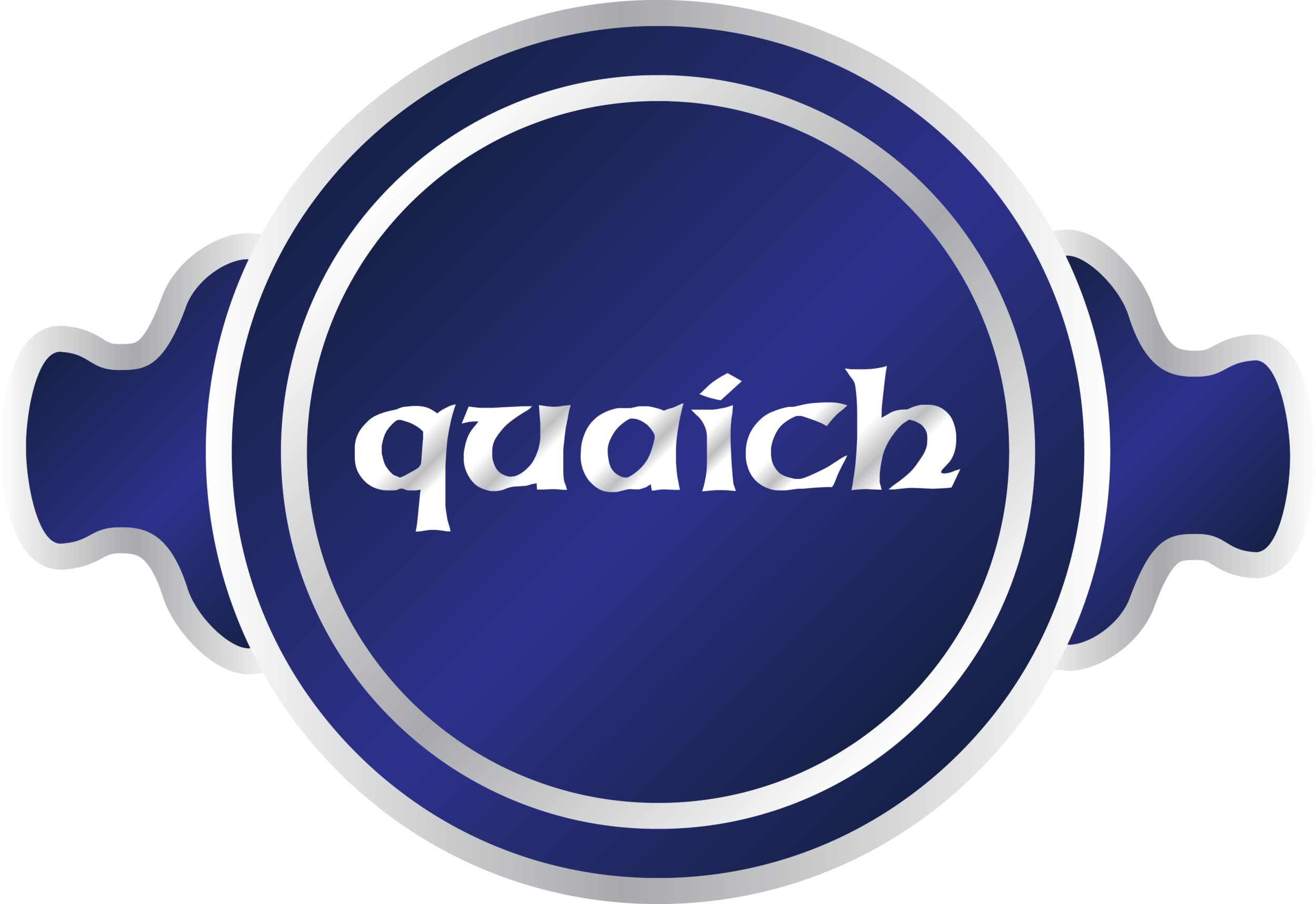 The Quaich is a traditional Scottish bowl characterized by two handles. I used the name and the shape of the Quaich to inspire the logo. This bowl, originally used for drinking scotch is now largely used for trophies and ceremonial awards, speaks to Scottish heritage and to quality.