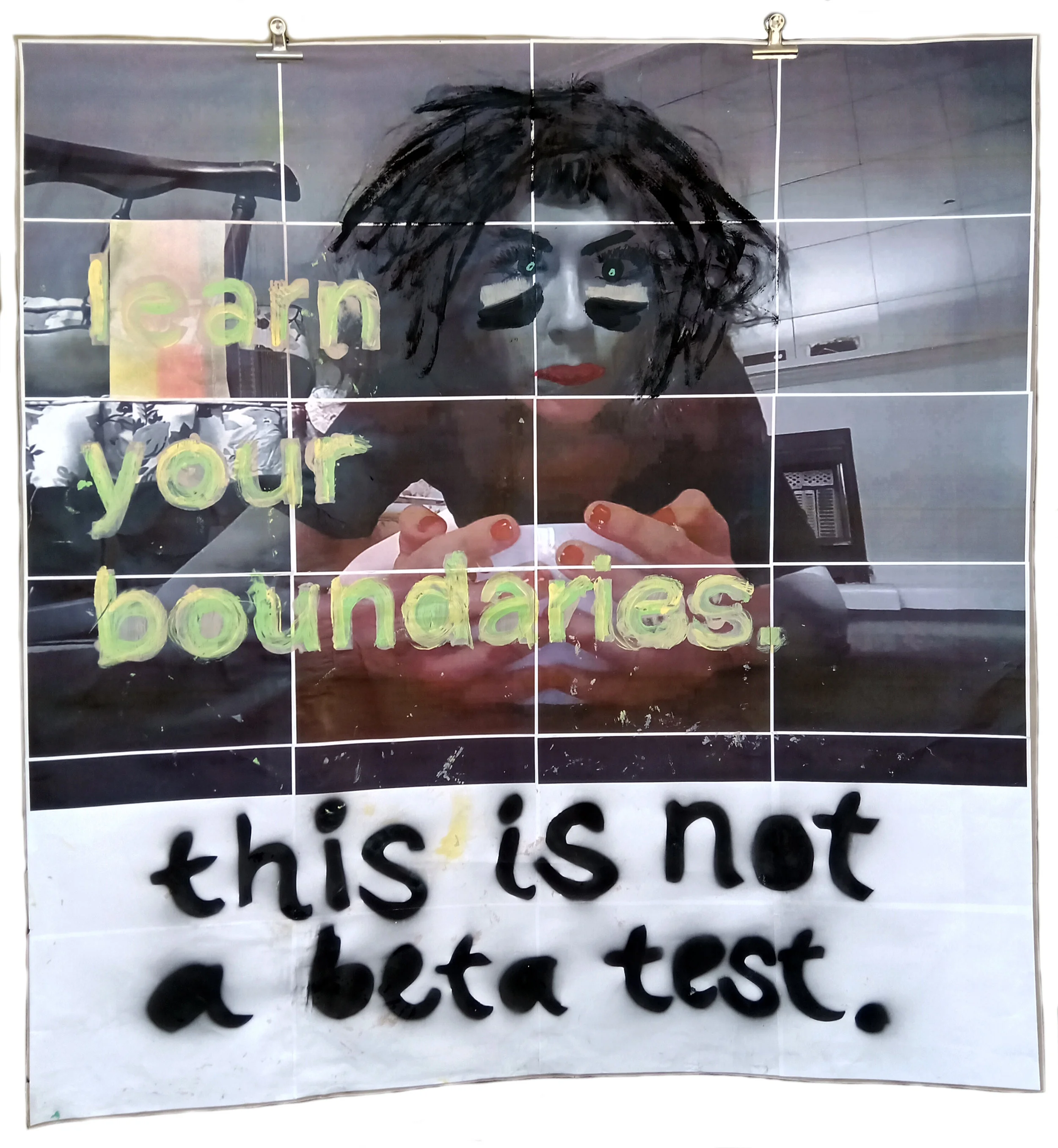 Learn your boundaries. / This is not a beta test. (2019) from Tinder Lucida.