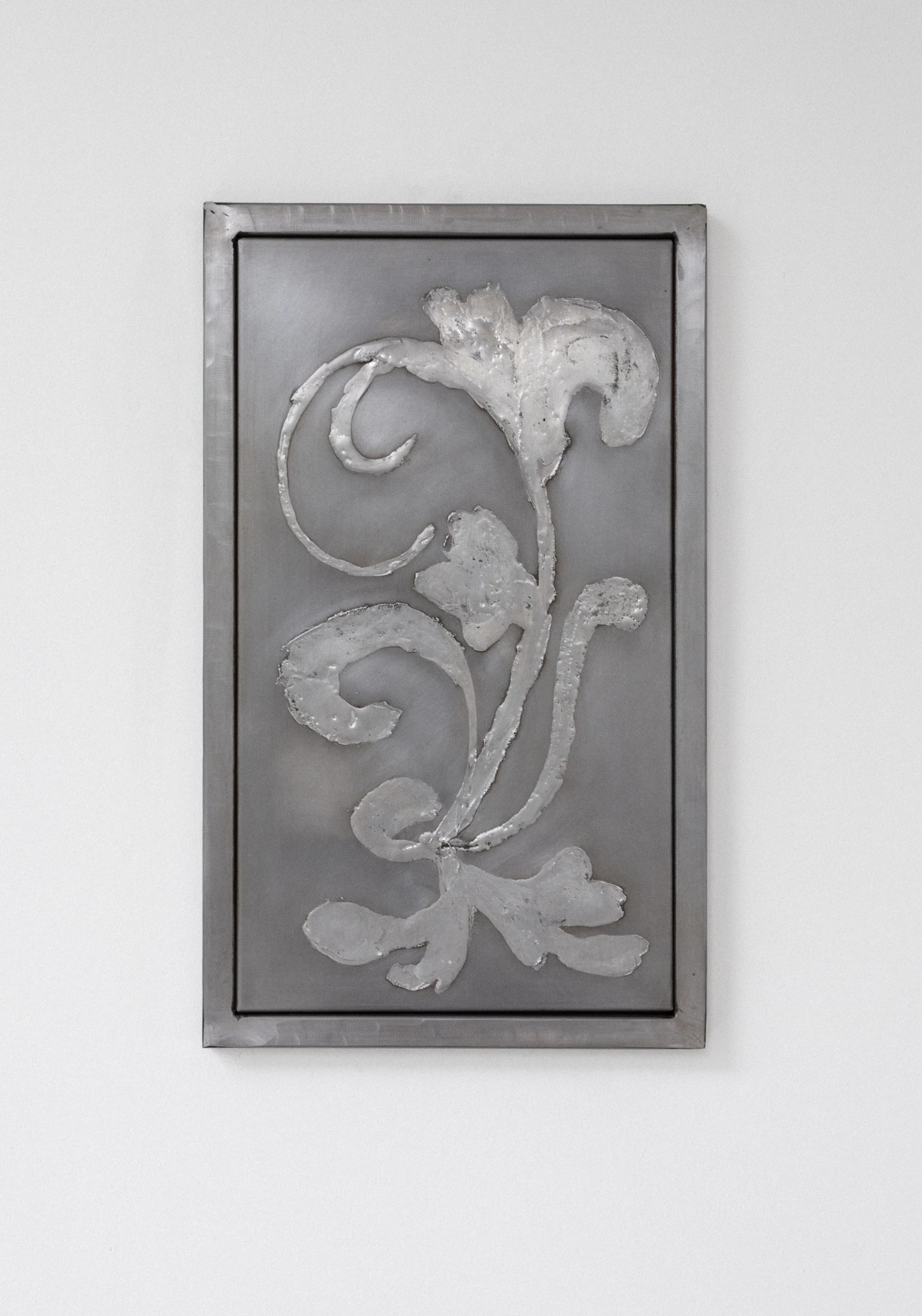   Monotrykk [1]  (2022) Steel and tin&nbsp; 50 x 30 x 2 cm  ISCA Gallery (NO) 