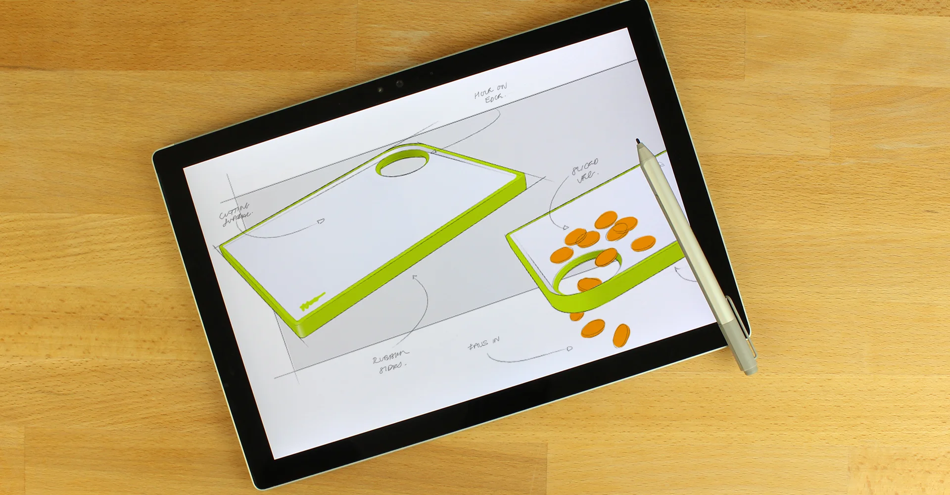CKS Control range - Hole board - digital sketch - tablet - design sketch - id sketching