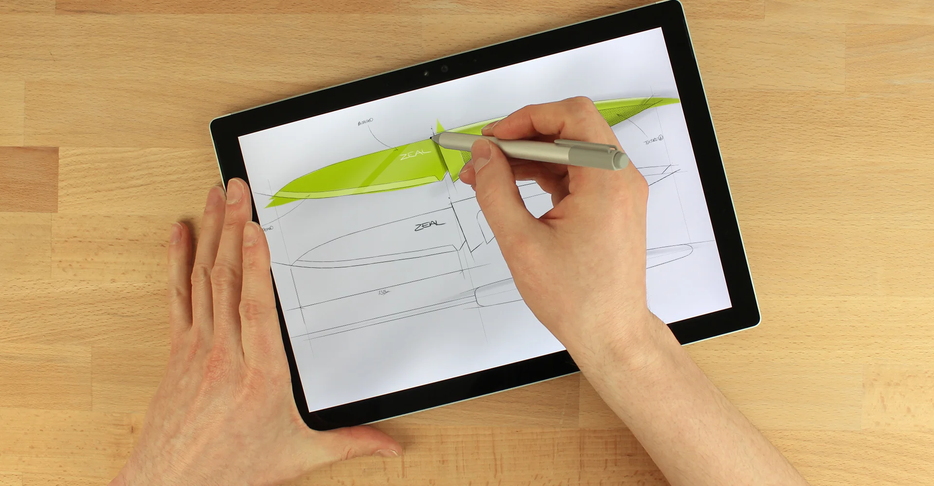 CKS Control range - Knives - Zeal - digital sketch - tablet - design sketch - id sketching