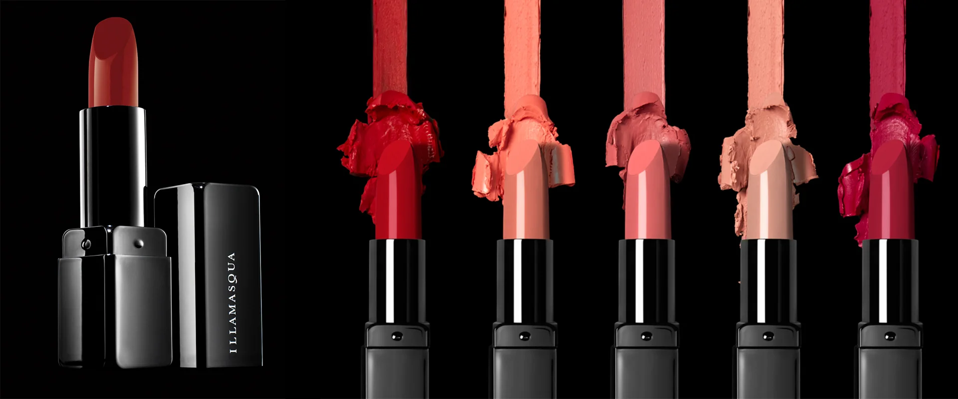 Illamasqua - curventa - makeup - range - brand - beauty - lipstick - red - pink