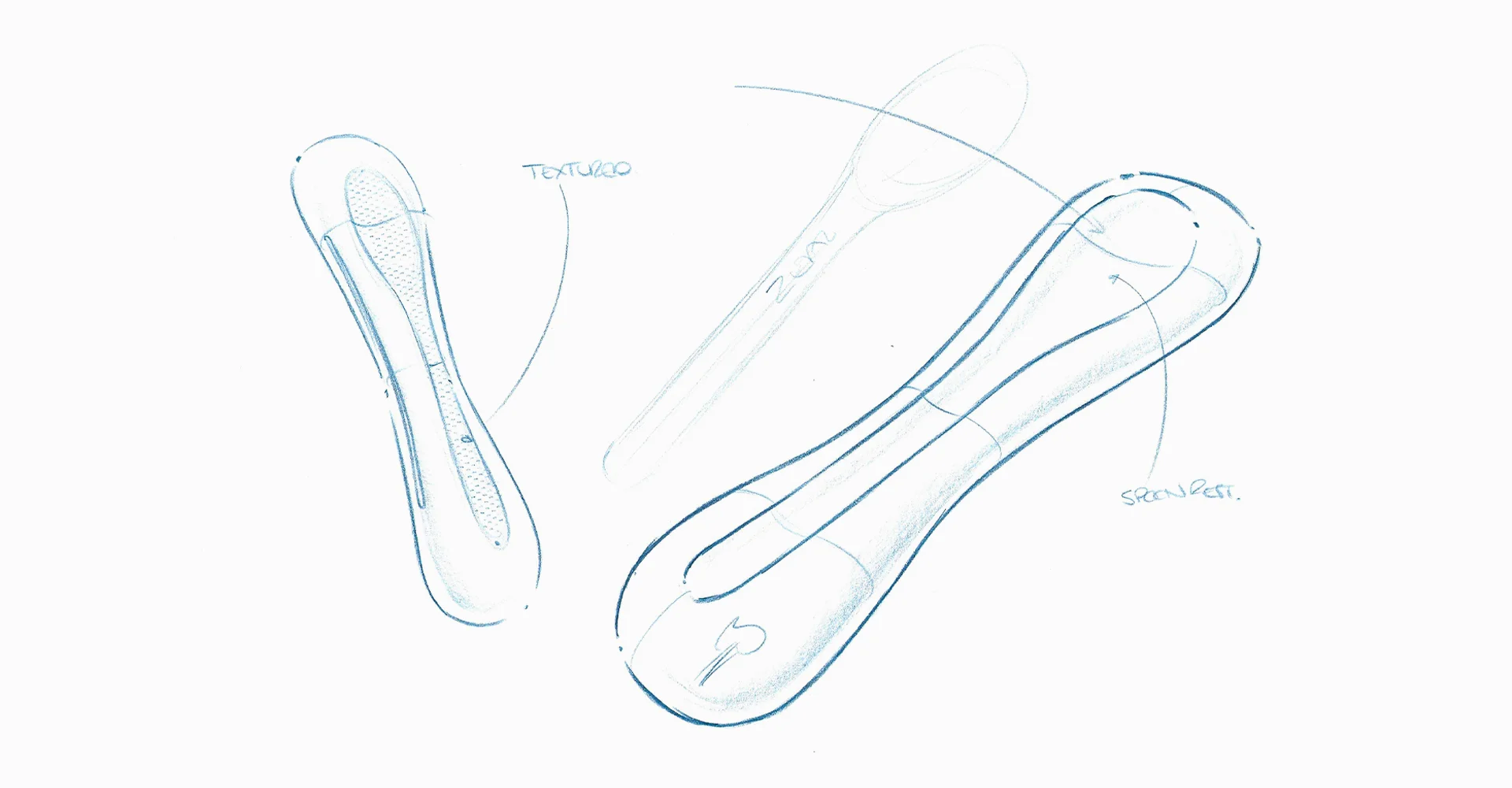 CKS Zeal 2018 range| On-the-go cutlery pouch - sketch - blue pencil sketch - concept sketch - CKS - Zeal - design - textured - initial ideas