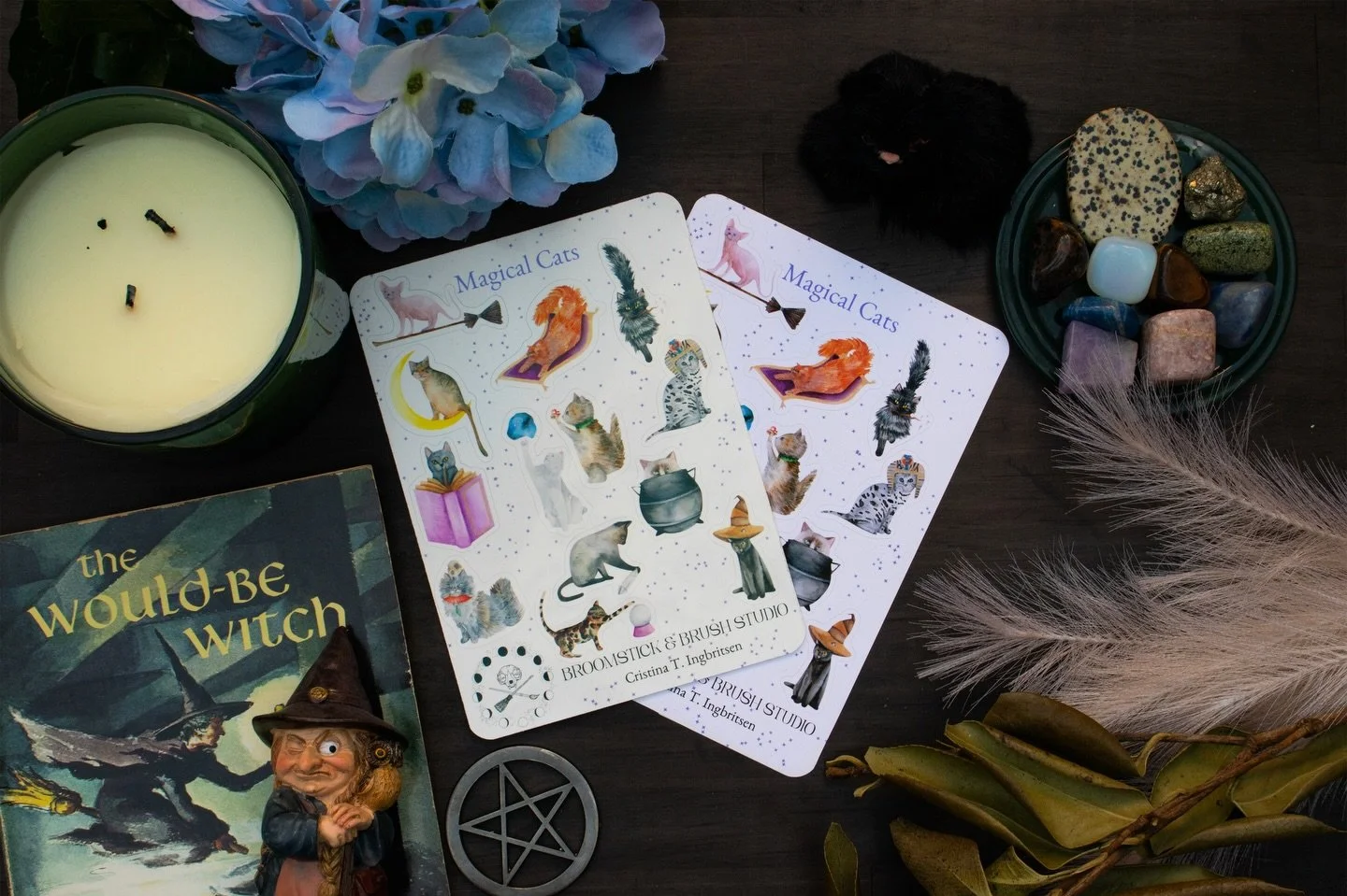 My most popular sticker sheet, Magical Cats, is currently in stock in both matte and glossy. Many more sticker sheets also available on my Etsy store. (Link in bio)

#magicalcats #stickersheets #stickershop #cats #stickersofinstagram