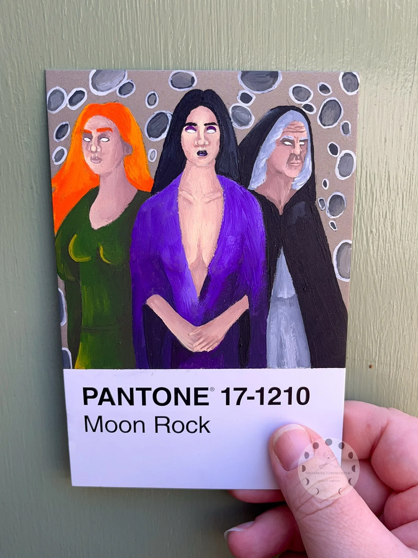 Hecate/ Pantone 17-1210 (Moon Rock) 🌚
Pantone Challenge 8/100

Hecate is the ancient Greek goddess of magic, crossroads, and the night, known as the Triple Goddess, often depicted with three faces or forms and associated with witchcraft, protection,