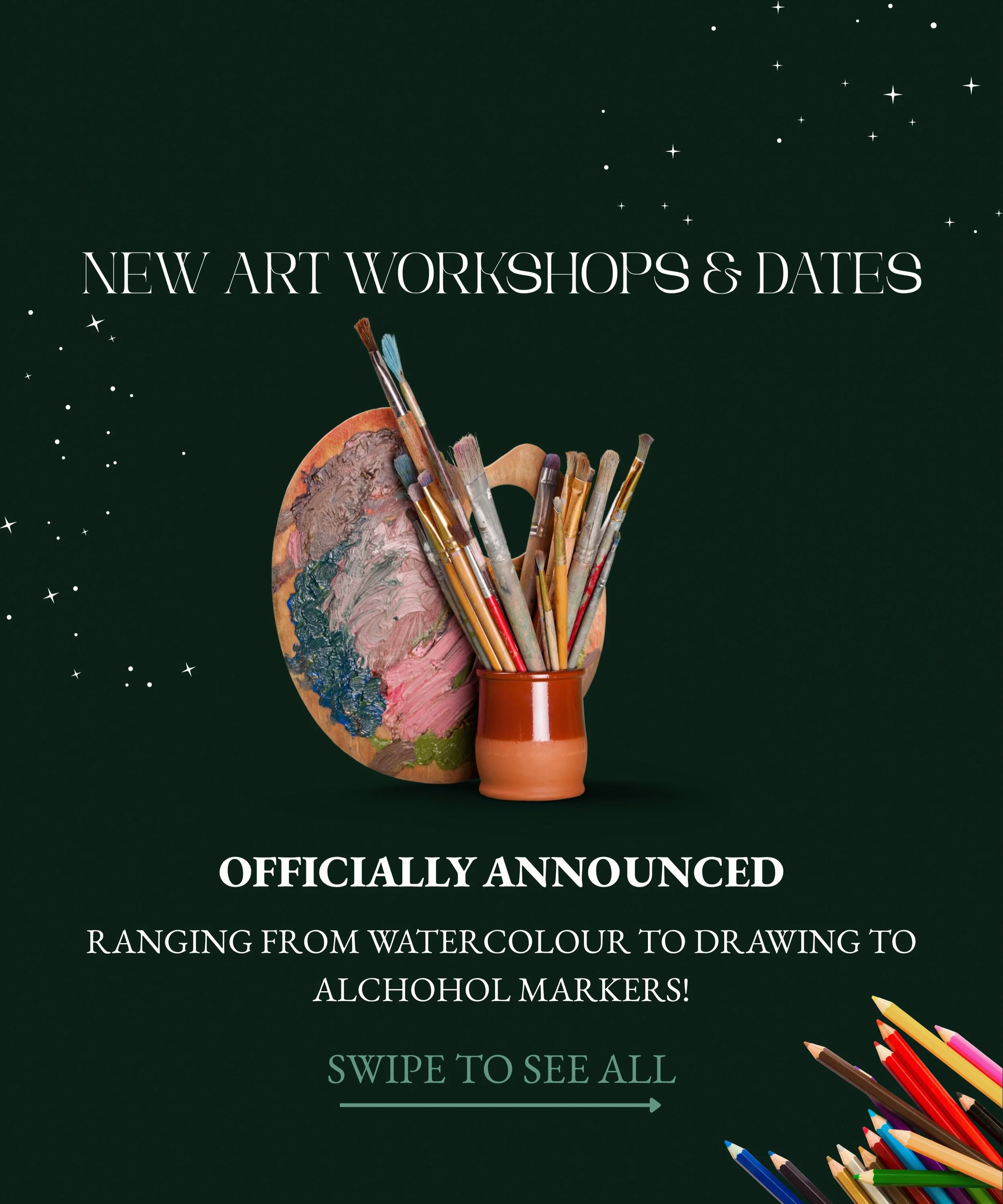 NEW WORKSHOPS ANNOUNCED!
Also more dates added to existing ones!
My workshops are starting to sell out more and more so be sure to book your tickets fast! Prior booking is a must. No walk-ins accepted.
(Link in bio)

#whatsoninmelbourne #artworkshops