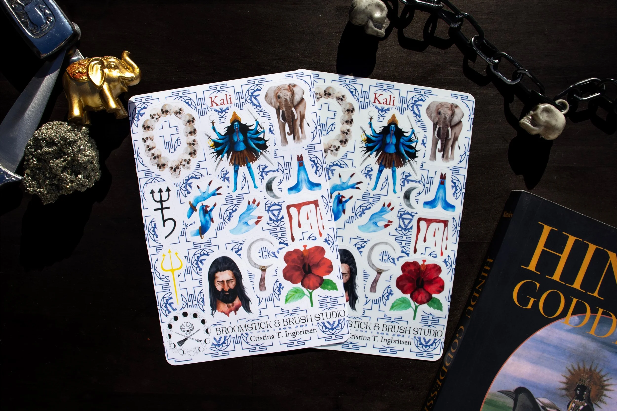 New Etsy product! Kali sticker sheet! Been working on this for a while so I&rsquo;m really excited to finally have it in stock on my Etsy store. 
Matte &amp; glossy options available.
Link in bio 

#kali #hindu #smallbusiness #stickers #stickershopow