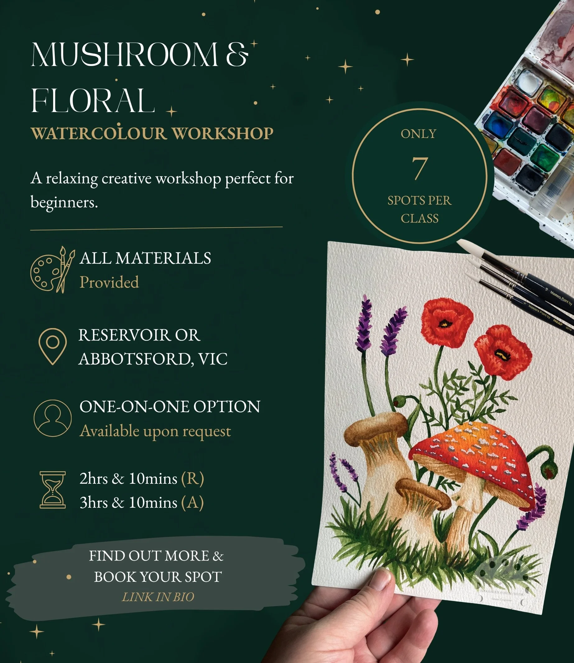 My most popular workshop still has some spots left for this months and the next! Be sure to book ASAP as spots are filling up fast! Swipe to see the rave reviews!

Abbotsford is $77pp
Reservoir is $70pp
Couples and groups discounts available to every