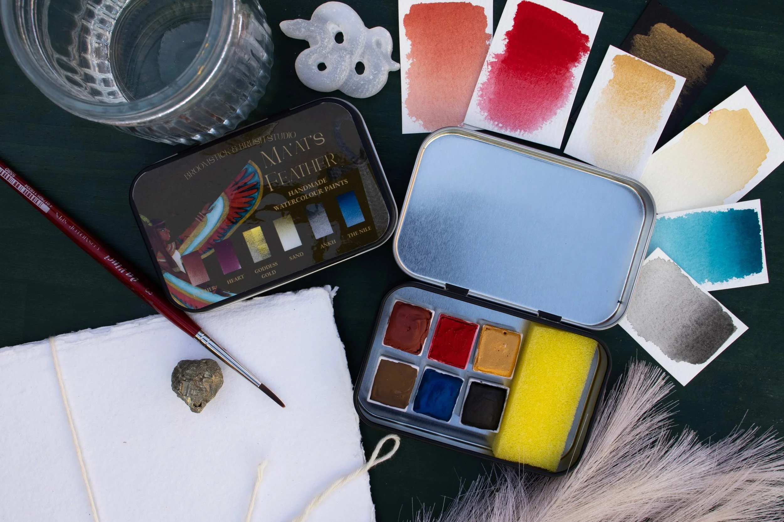 Now on Etsy-Link in bio

MA&rsquo;AT&rsquo;S FEATHER ⚖️🪶
Introducing Ma&rsquo;at&rsquo;s Feather, another set in the first release of handmade watercolours from Broomstick &amp; Brush Studio.

Inspired by Ma&rsquo;at, the ancient Egyptian goddess of
