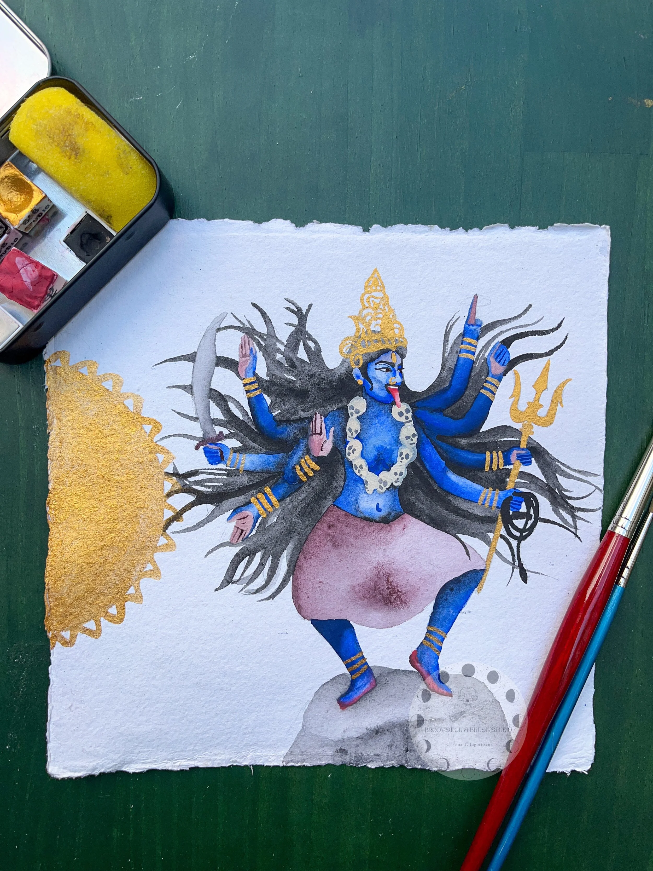 Kali, professional handmade watercolour paint on paper, 2026

(See previous post for reel of me painting it.)

It&rsquo;s amazing what you can achieve with a limited colour palette of 6 colours! This was created using ONLY my Kali&rsquo;s Dance handm
