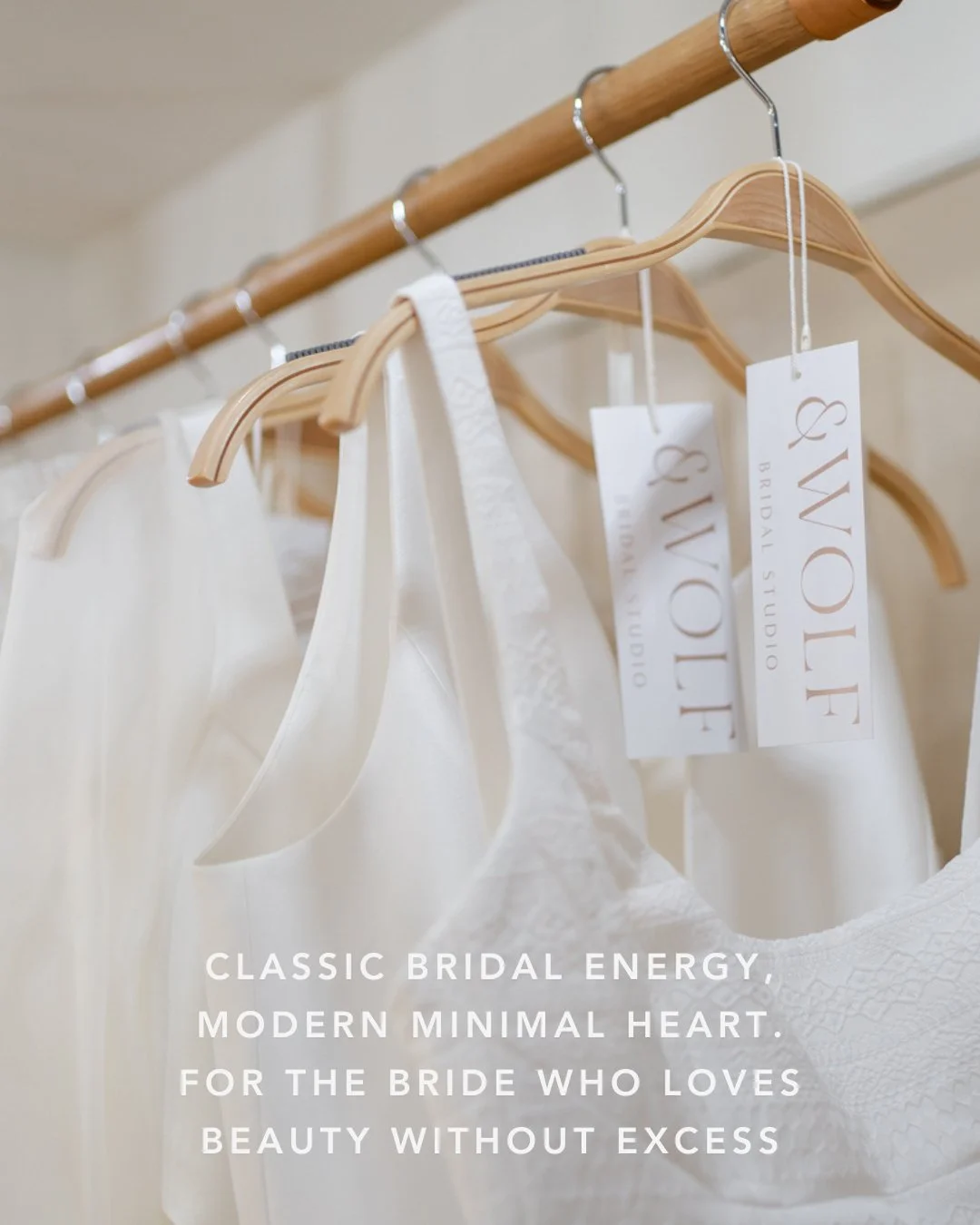 If you&rsquo;ve ever tried on a wedding dress and thought, &ldquo;This just isn&rsquo;t me&hellip;&rdquo; &mdash; you&rsquo;re exactly who we&rsquo;re here for.

At &amp; Wolf Bridal, we&rsquo;re here for the bride who believes that less really can b