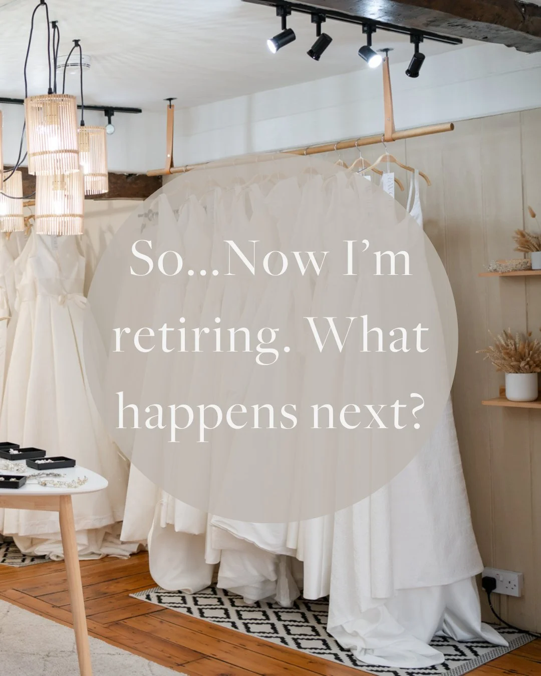 After sharing my retirement news, I wanted to follow up with a bit of clarity and reassurance.

&amp; Wolf Bridal will remain open until 25 July 2026, and everything is continuing calmly and as planned.

For current brides:
✔️ You are fully supported