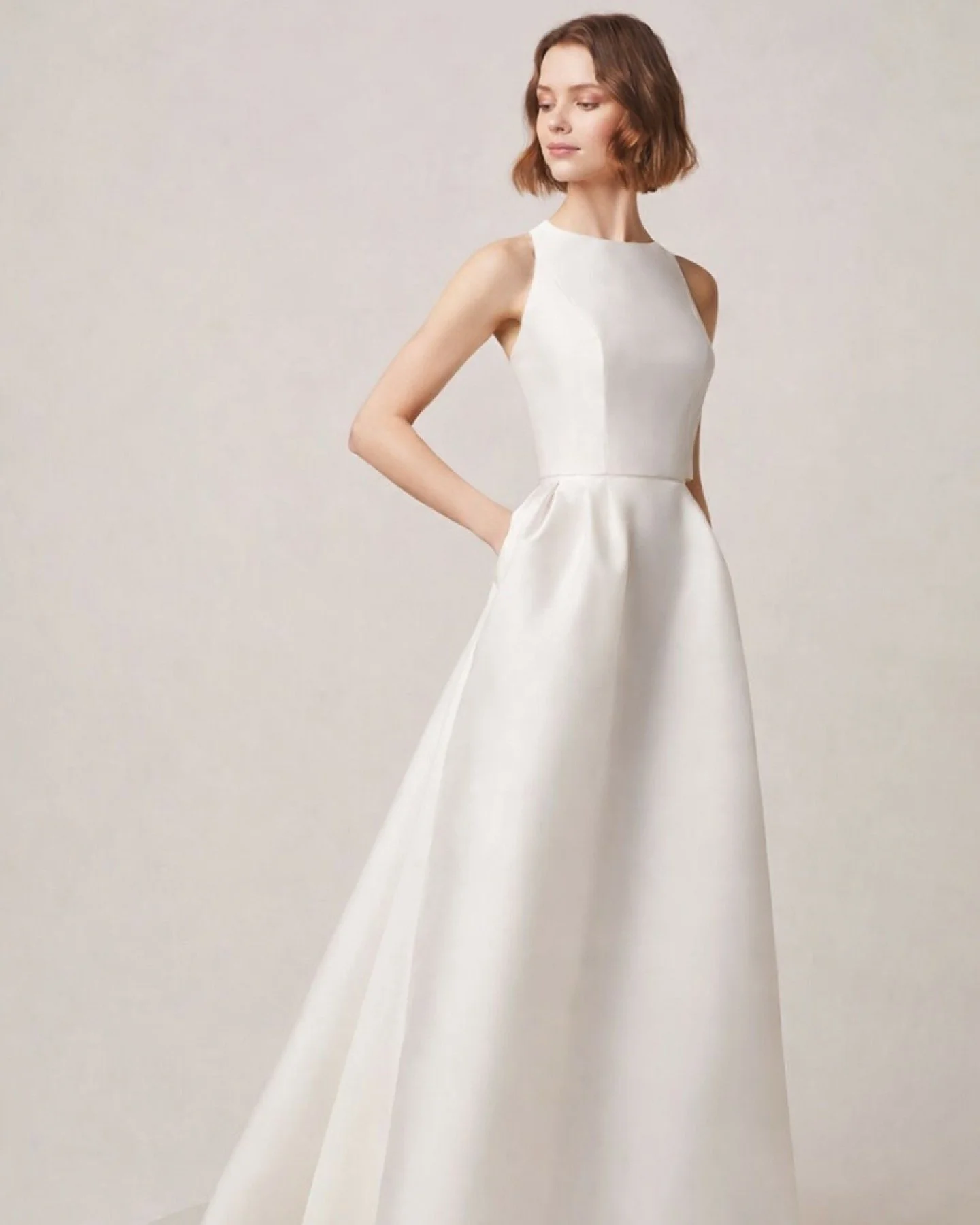 Not every bride wants to wait 8 months for a wedding dress.

Dress: 123 - Two Piece
Designer: Jesus Peiro
High Street Size: 8
Colour: Ivory
Condition: Good
Off the Peg: &pound;750 RRP: &pound;2625

Available Off-the-Peg at &amp; Wolf Bridal in Marlbo