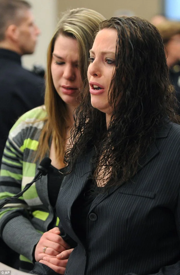 Ashley giving her victim impact statement with Bree by her side.
