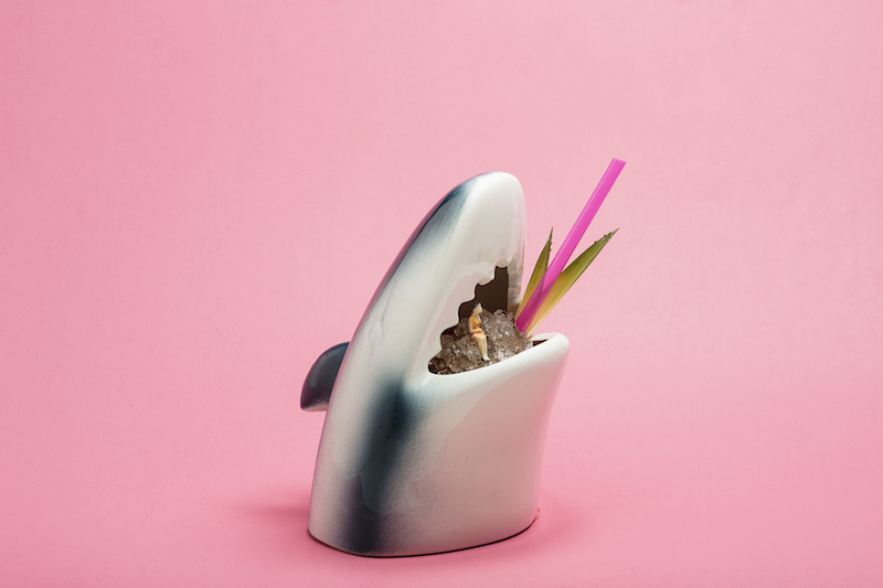 Shark cocktail glass