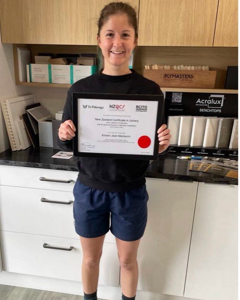 Proud day for A1 Joinery. Our No1 employee has completed her apprenticeship and is now a qualified Joiner.
Awesome effort Kirstin. Such a valued member of our business. Who gives 100% every day.
CONGRATULATIONS KIRSTEN
💯🙌😇🎉🍾