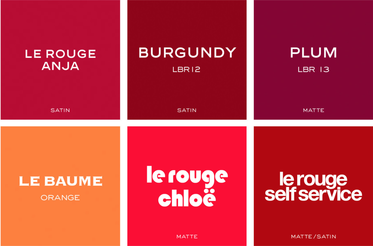 Some of the colour options. Photos: Le Bouche Rouge.