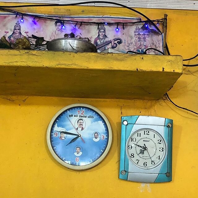 Always have two clocks.... Favourite local breakfast spot. #habaraduwa #neverlate #producerslife #srilanka