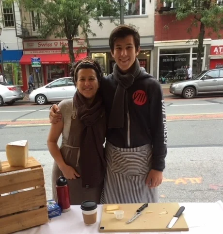 Me and my son, Caleb, at the High Street on Market farmers market.
