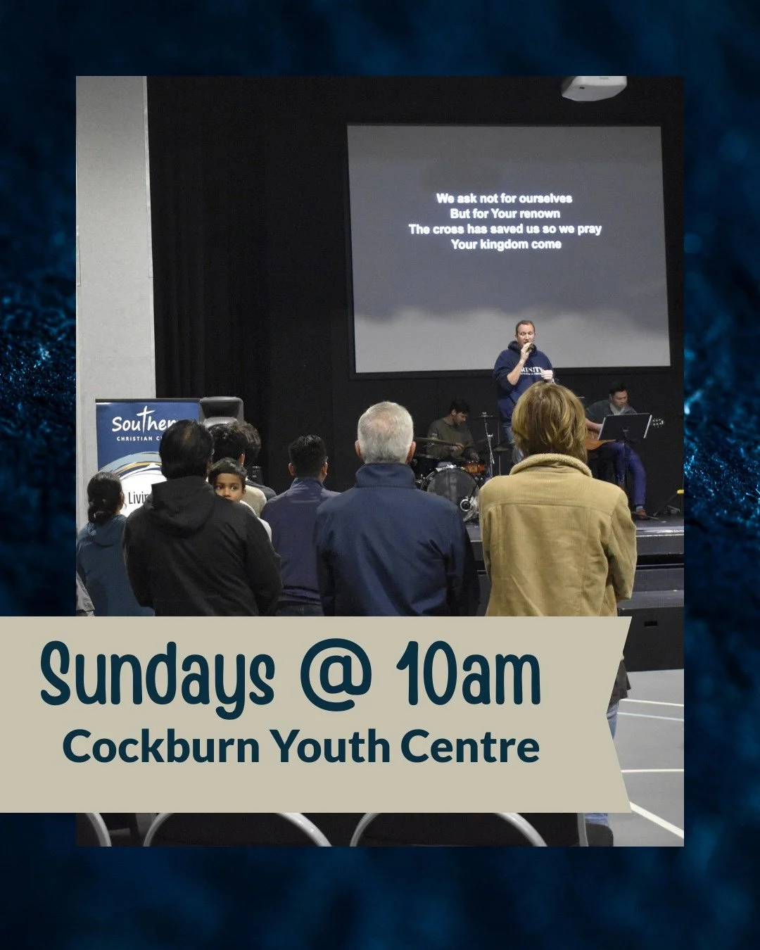 Are you ready for church tomorrow?

Join us at Southern Christian Church for a morning of:
&bull; Singing and praising together
&bull; Applying God's word to your life.
&bull; Celebrating all the dads and especially our Heavenly Father.

Cockburn You