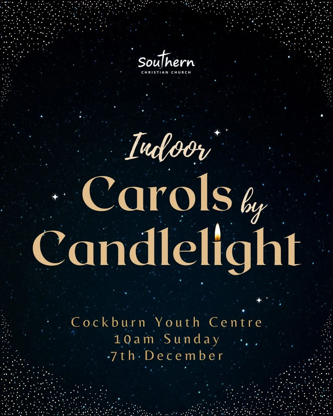 We know it's only November.  But December is only 2 weeks away!
Embrace the season and come sing carols with us.
Celebrate Jesus' birth and God come to earth on Sunday 7th December at the Cockburn Youth Centre.
#comingupatSouthern #christmascarols #c