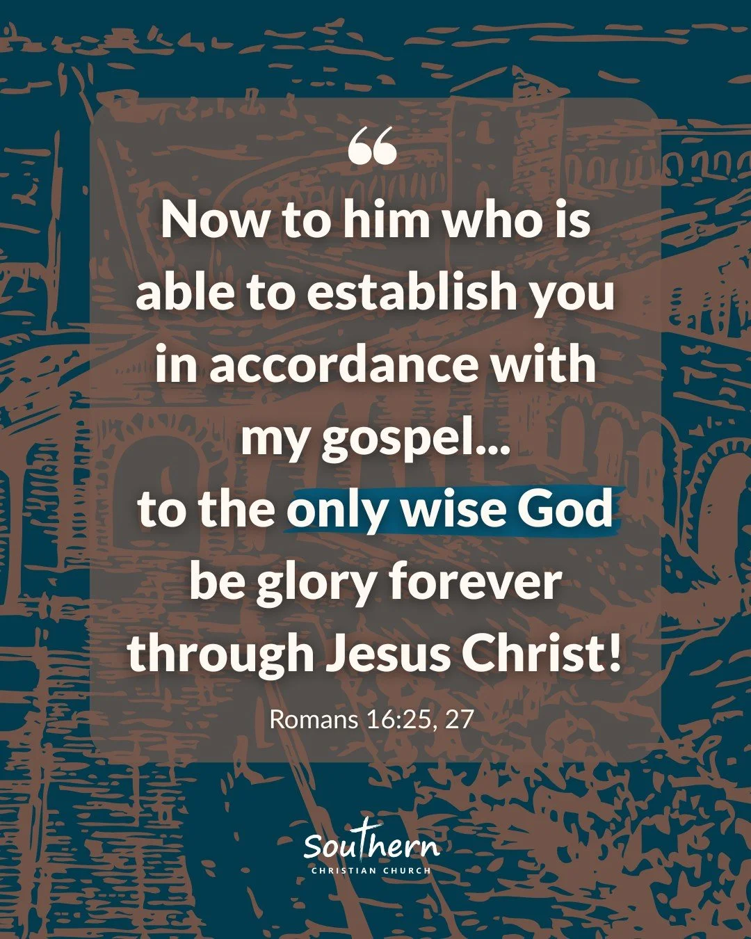 #reminderfromsunday 
Paul's final words in his letter to the church in Rome:
Now to him who is able to establish you in accordance with my gospel, the message I proclaim about Jesus Christ, in keeping with the revelation of the mystery hidden for lon