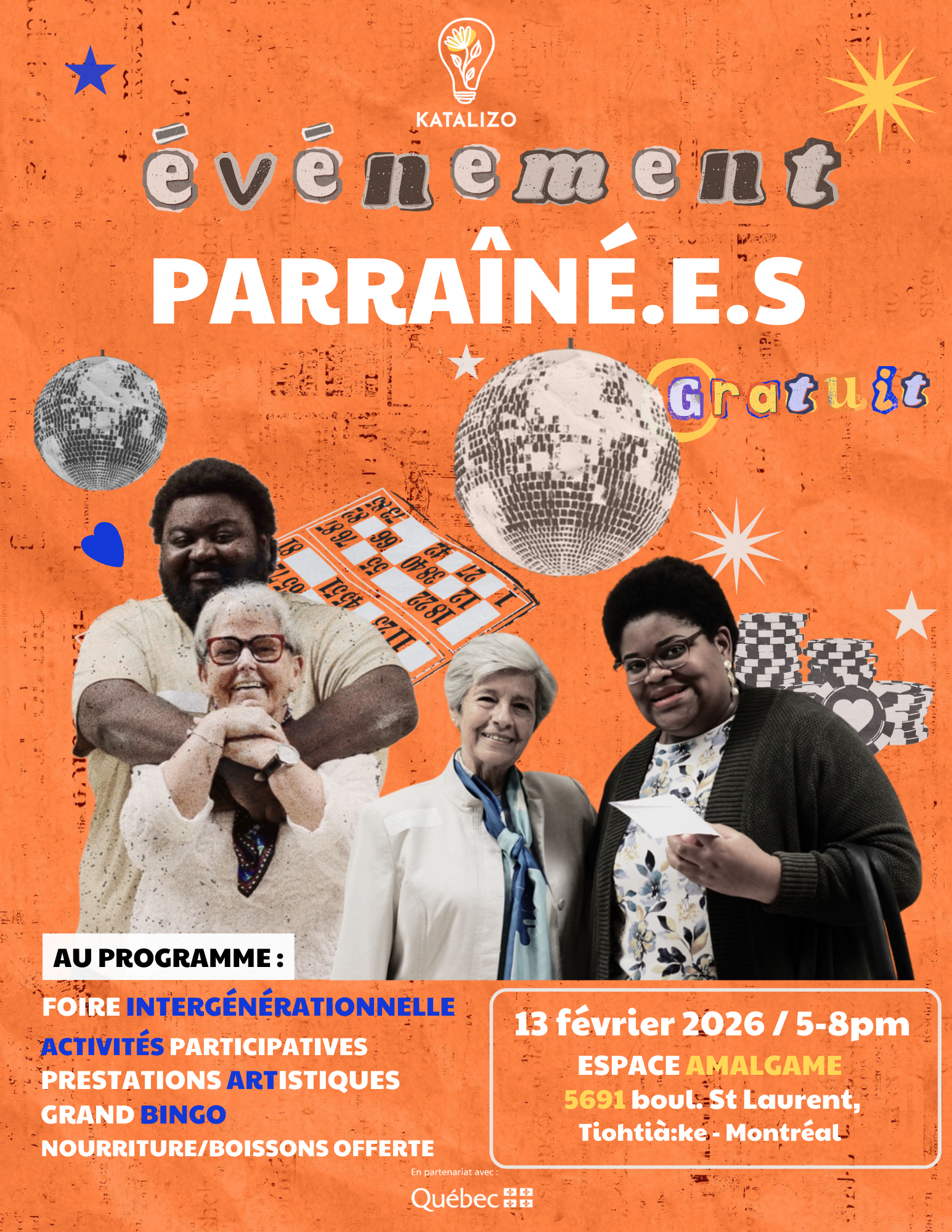 Soirée festive et intergénérationnelle : événement ParrAîné.e.s 