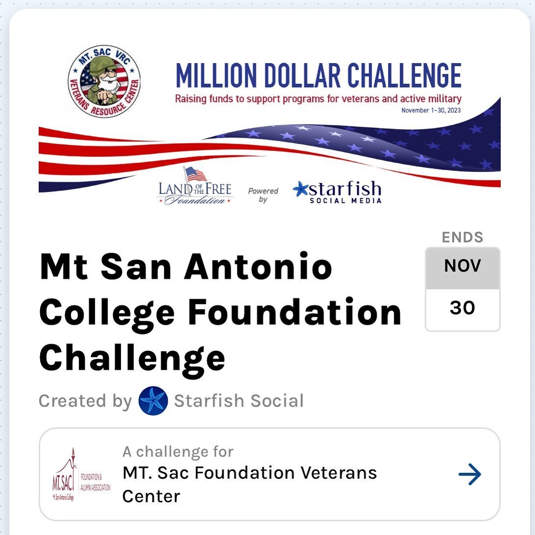 Help us support @mt_sac_vrc by donating to this million dollar challenge at the link in our bio! 🇺🇸💵🎖️