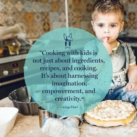 &ldquo;Cooking with kids is not just about ingredients, recipes, and cooking. It's about harnessing imagination, empowerment, and creativity.&rdquo; ~ Guy Fieri~ 👦 👧 👨&zwj;🍳 #cookingcurative#kidswithstyle#cookingismytherapy#anxietyawareness#chefl