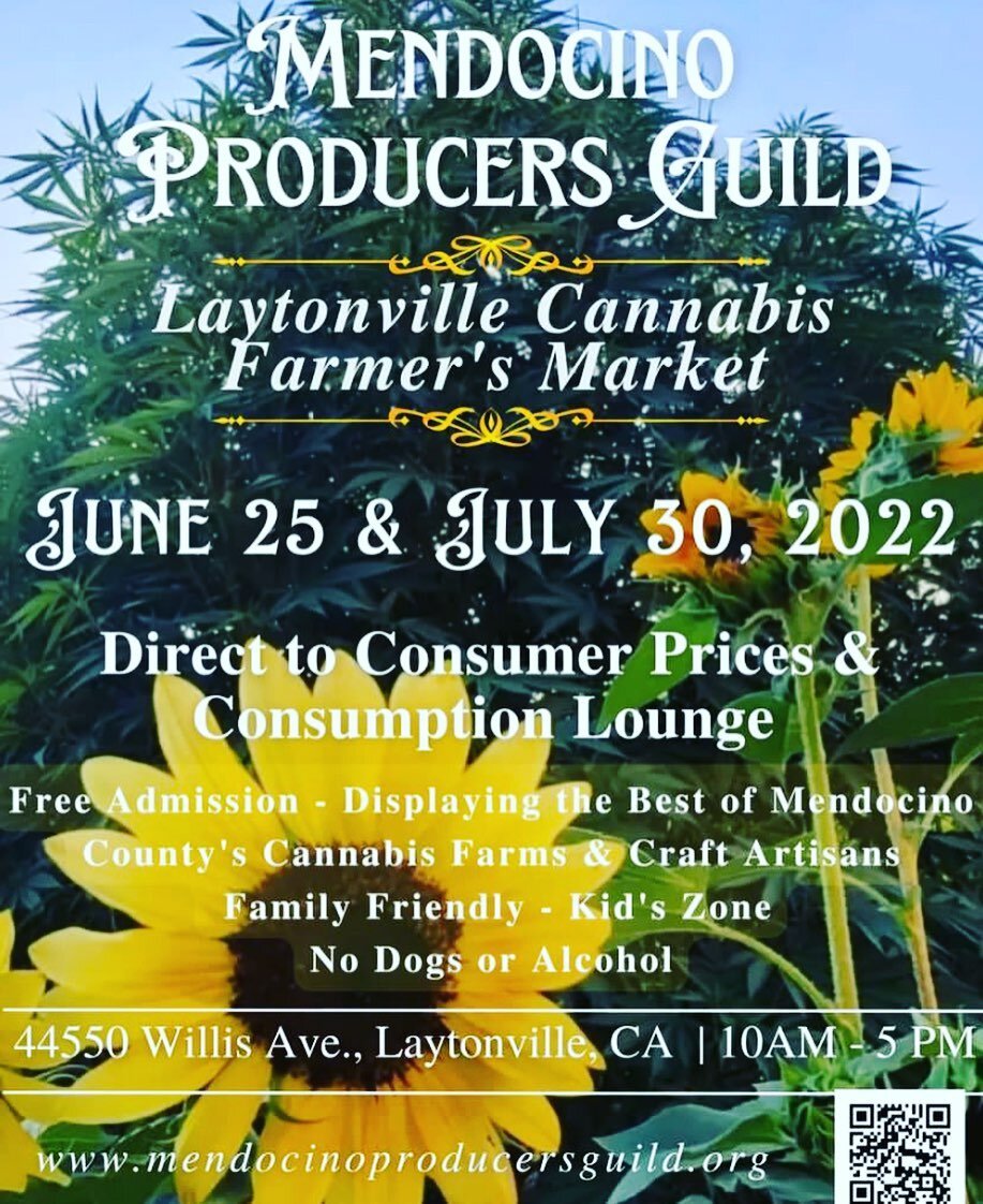 Cannabis and Craft farmers Market this Saturday in Laytonville! Hope to see you there&hellip;we&rsquo;ll also have Strawberry Lemonade, Thai Chickens Salads, and BBQ chicken Salads along with our flower sales 🤤😋