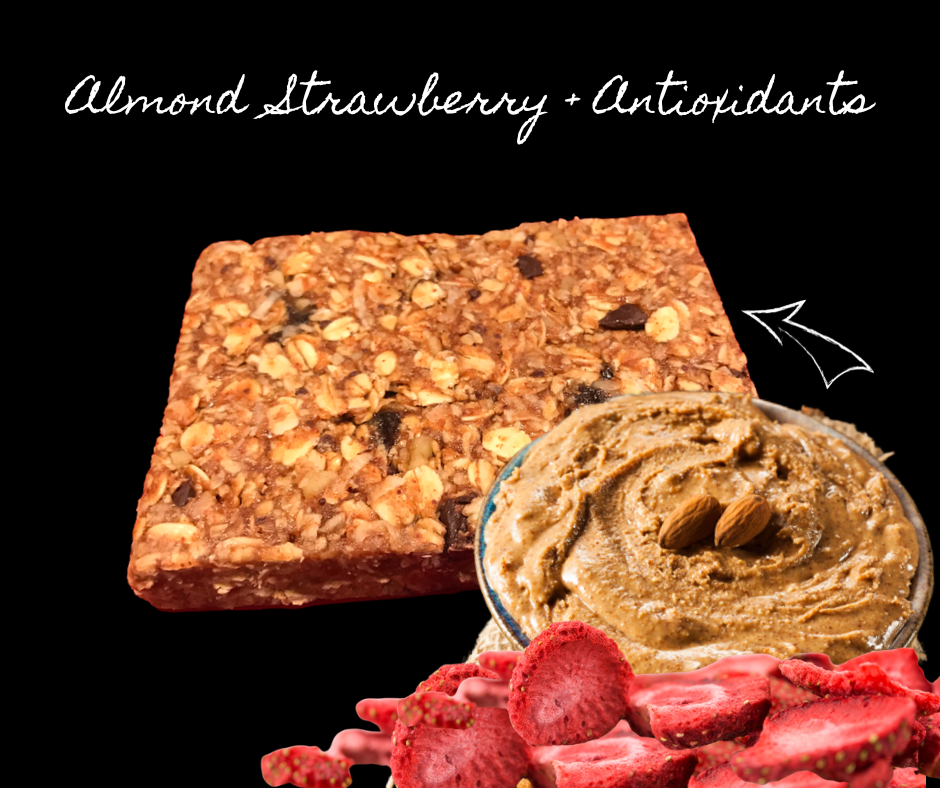 Almond Strawberry plus Antioxidants bar label image