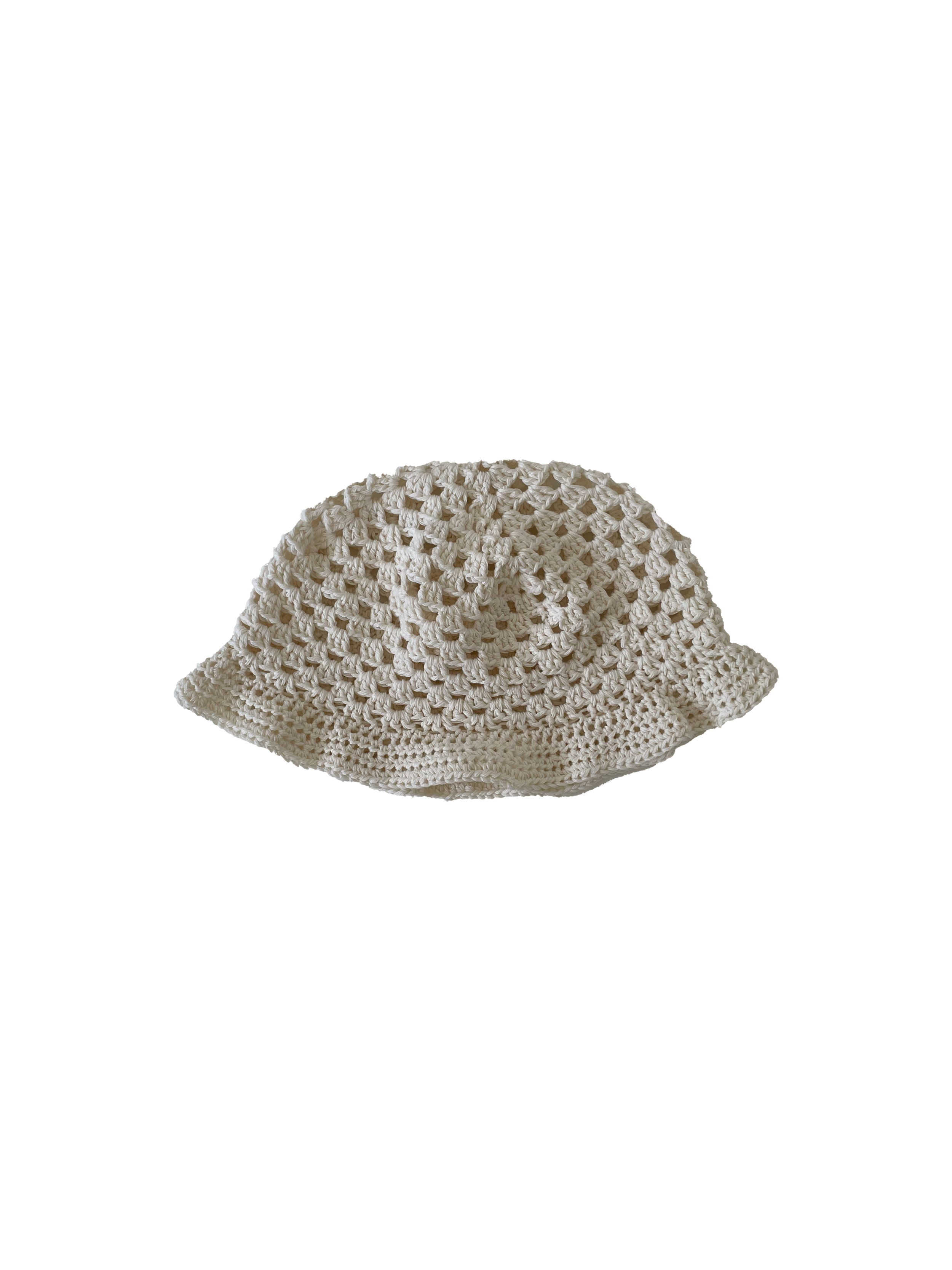 granny square crochet bucket hat – cream
