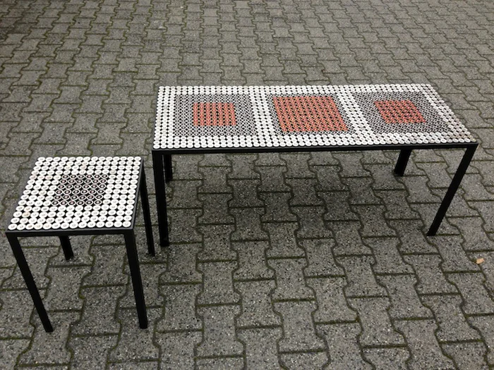 Sculptural cartridges table