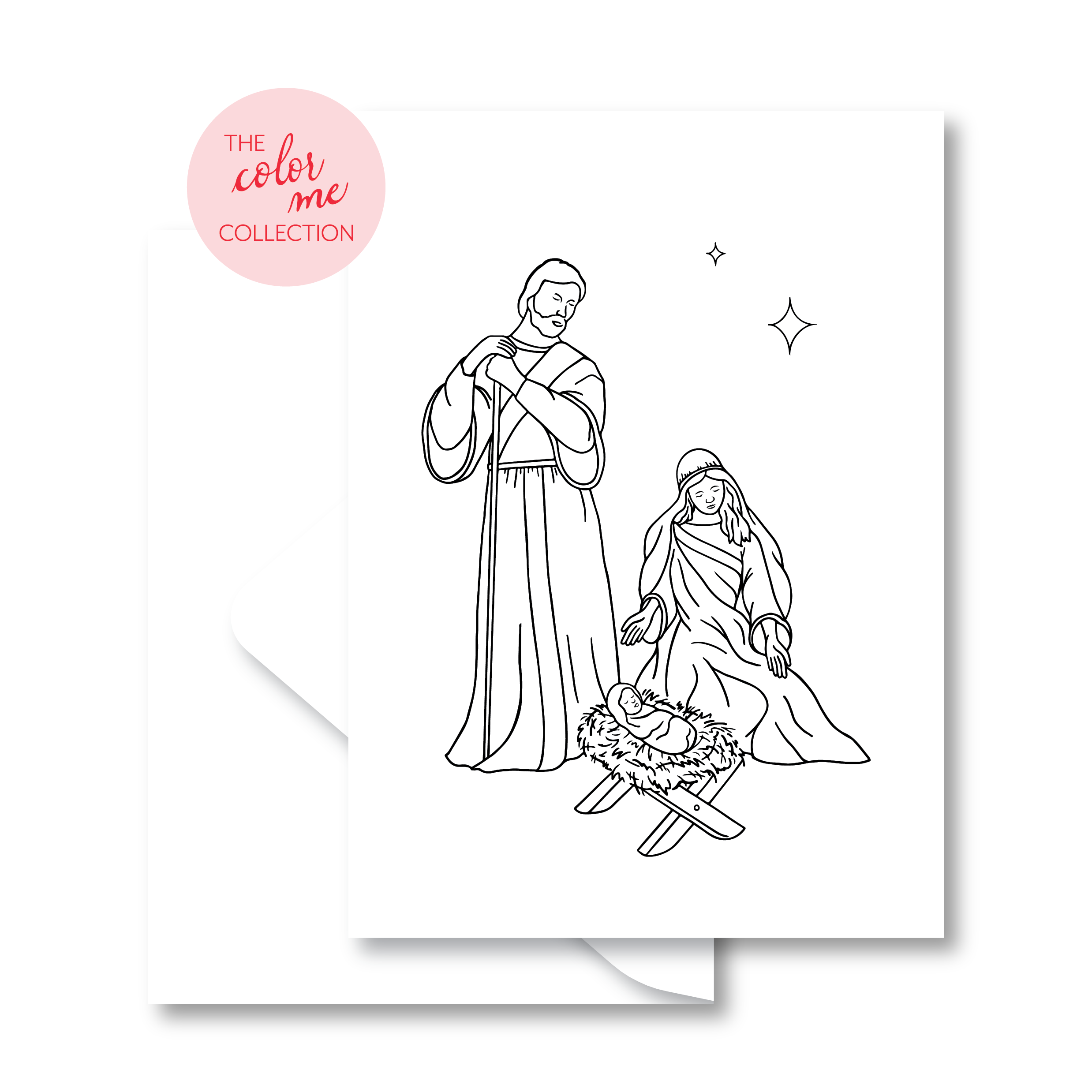 Nativity Folded Card - Color Me Collection