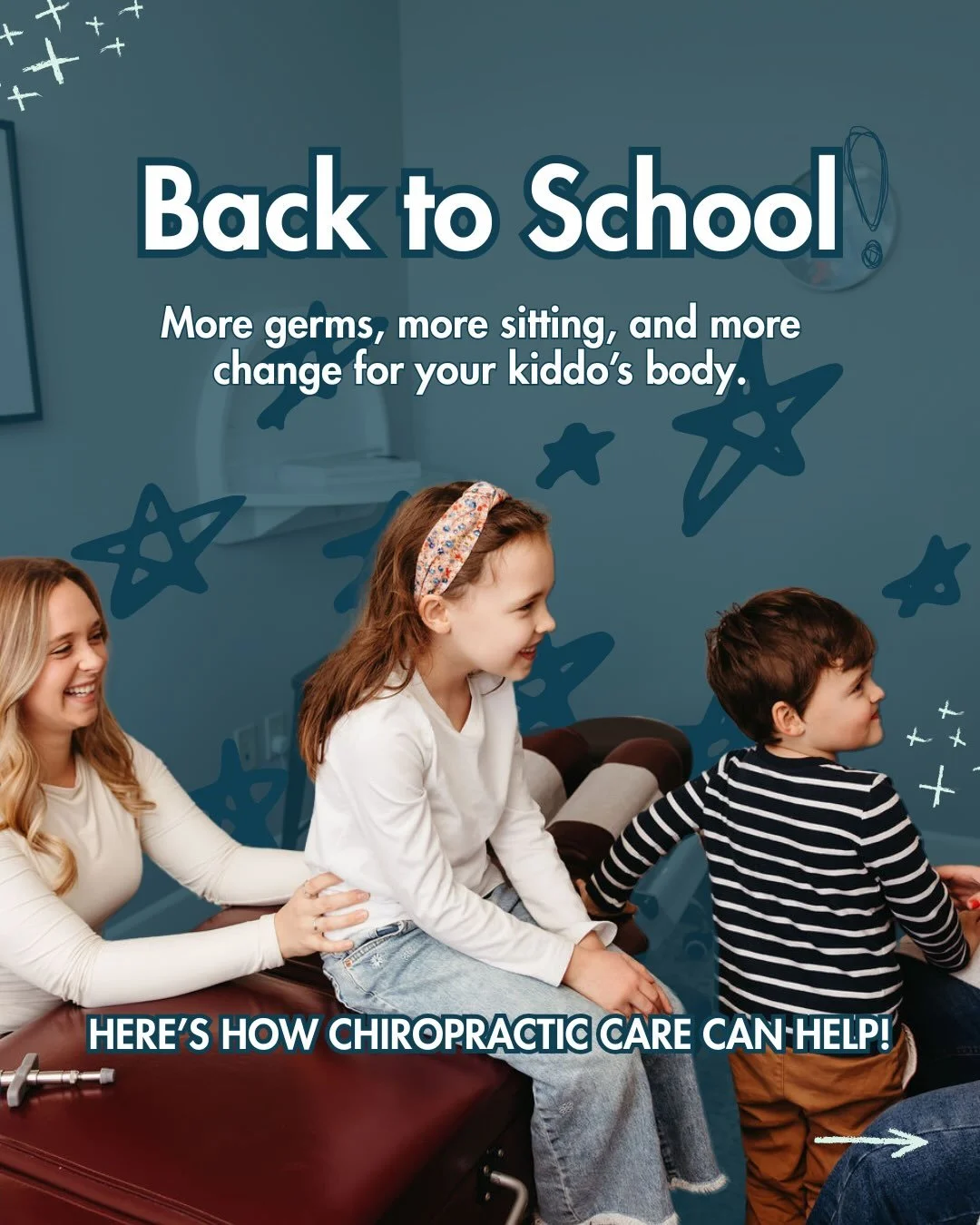 Here&rsquo;s to a happy, healthy school year for your whole family! Swipe through to see how we support your kiddos through it all. 

Link in bio to book📕 🍎

#backtoschool #kidschiropractic #nervoussystemregulation